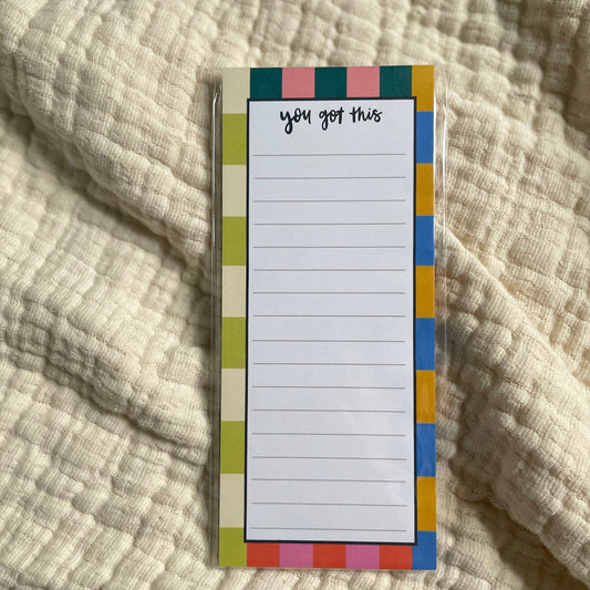 You Got This Color Block Grocery Pad